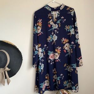 Floral Roses Navy dress 1X